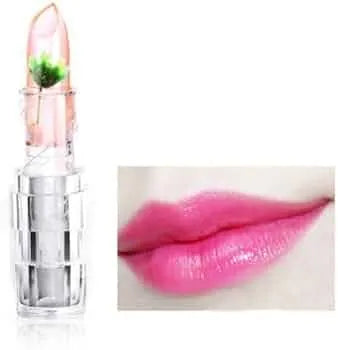 Transparent Flower Jelly Lipstick Temperature Change Color Long Lasting Waterproof