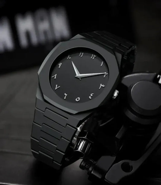 Black Arabic Aura Watch For Men Stylish Aura Watch