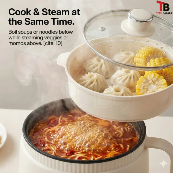 Electric Cooker - Electric Stove - Electric Hot Pot, 1.5L Non-stick Ramen Cooker