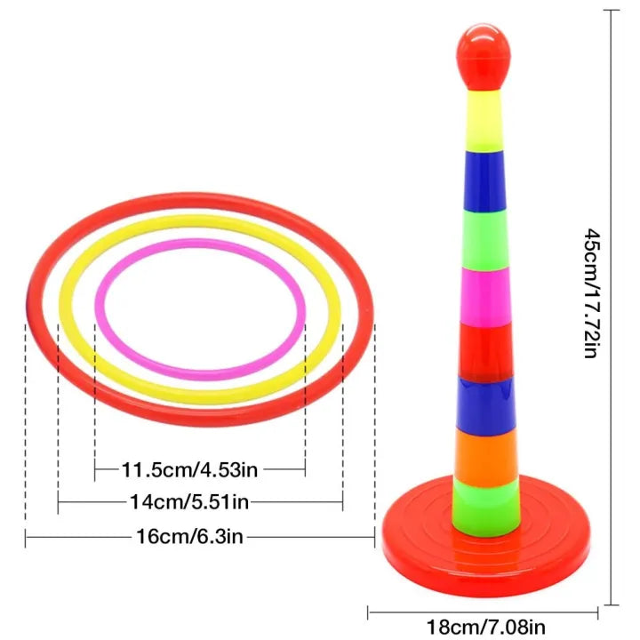 Ring Toss Game For Kids With 18 inch Stand Floatable Rings