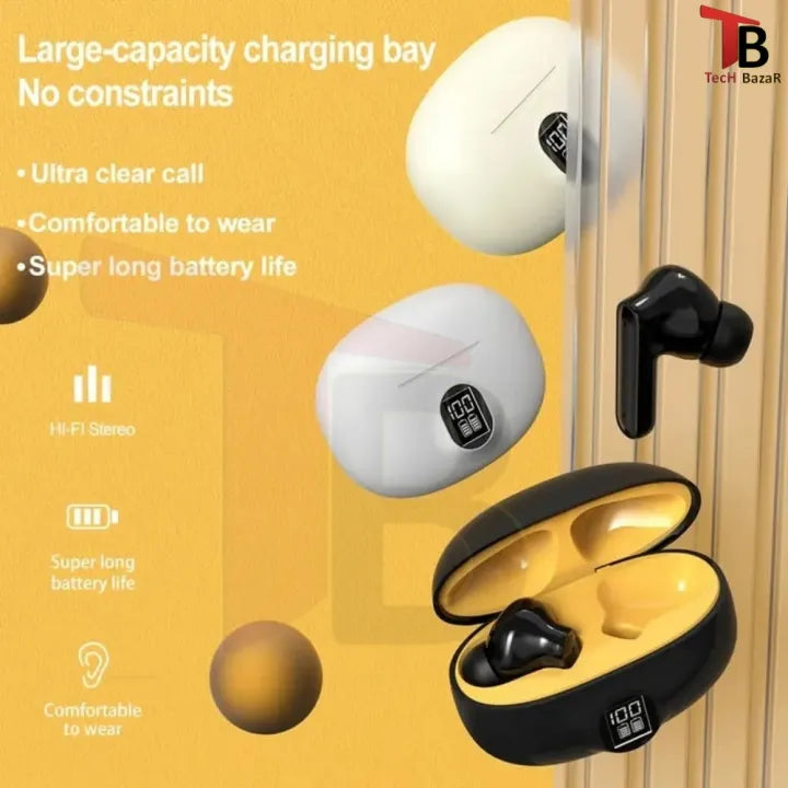 Earbuds - Stereo Bluetooth Earbuds - True Wireless Earphones with Deep Bass, Touch Control & Noise Reduction Mic