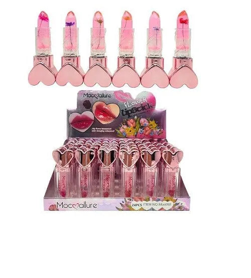 Transparent Flower Jelly Lipstick Temperature Change Color Long Lasting Waterproof